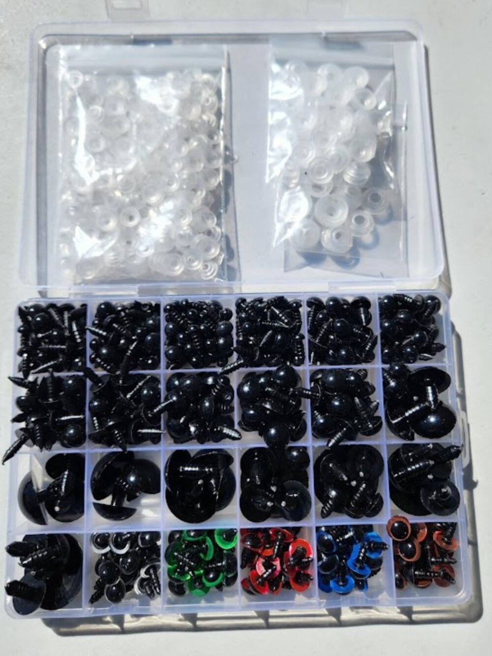 408 Pieces Safety Plastic Eyes for Crochet Craft Supplies Amigurumi With washers